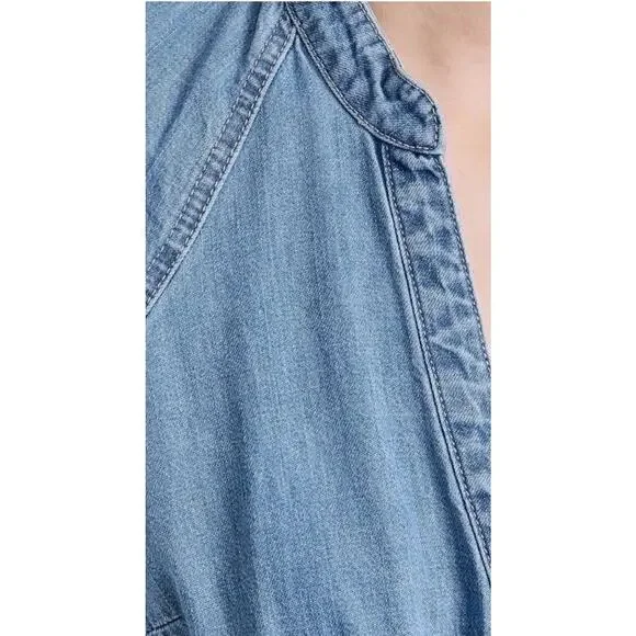 Veronica Beard blue denim Kanika flounce hem belted dress Size XXS $398 - Picture 8 of 16